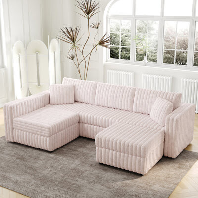 Everly Quinn Stylish 4 With Detachable Cushions & Hydraulic Lift  For Living Bedroom U-shaped . Comfortable Experience. Modern Furniture. Materials. Washable Wall