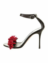 Thumbnail for your product : Manolo Blahnik Leather Beaded Accents Sandals Black