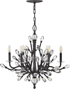 Fredrick Ramond Eve 6 - Light Steel Dimmable Chandelier