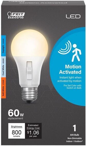 FeitElectric Feit A19 E26 LED Motion Activated 60 Watt White Bulb - 1 Pack