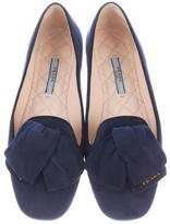 Thumbnail for your product : Prada Suede Bow-Embellished Loafers