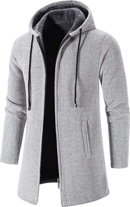 LUCKME Hooded Winter Jackets for Men UK Plush Lined Hoodie Jacket Clearance  Winter Warm Peacoats Casual Overcoat Coat Outwear Size 10-20 - ShopStyle