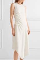 Thumbnail for your product : Elizabeth and James Martha Ruched Stretch-silk Midi Dress - Ivory