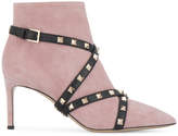 Thumbnail for your product : Valentino Suede studded strap ankle boots