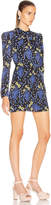 Thumbnail for your product : Self-Portrait Wildflower Jersey Print Dress in Multi | FWRD
