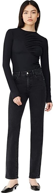 DL1961 Women's Patti Jeans Black Denim High Rise Straight Leg Vintage ERK992