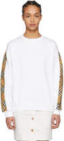 Thumbnail for your product : Burberry White Check Sleeve Sweatshirt