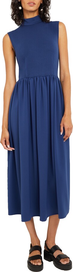 Mixed Media Fit & Flare Dress