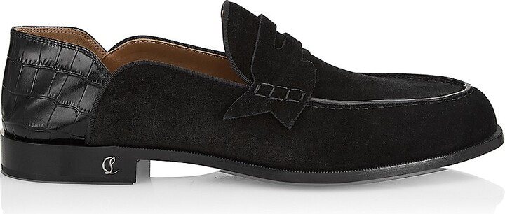 Christian Louboutin Penny No Back Suede Leather Loafers ShopStyle