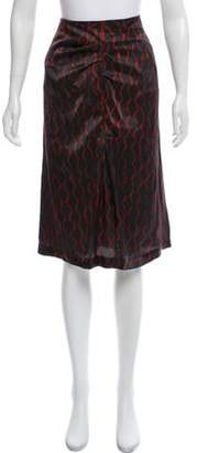 Isabel Marant Silk Printed Knee-Length Skirt w/ Tags Black Silk Printed Knee-Length Skirt w/ Tags