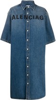 Thumbnail for your product : Balenciaga Oversized Denim Shirt-Dress