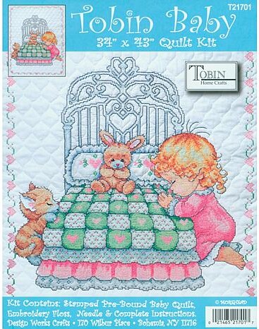 Designworks Design Works Tobin Stamped Quilt Cross Stitch Kit 34X43 - Bedtime Prayer