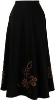 Thumbnail for your product : Ermanno Scervino Floral Embroidered Midi Skirt