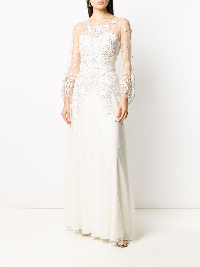 Jenny Packham Apache embroidered-tulle wedding gown - ShopStyle Evening ...