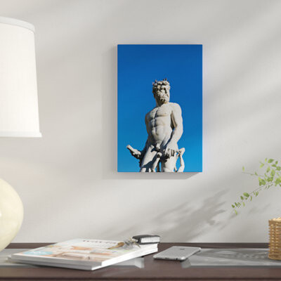 East Urban Home 'Neptune Figure Fountain of Neptune' Photographic Print on Canvas