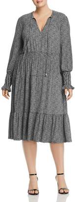 MICHAEL Michael Kors Houndstooth Peasant Dress