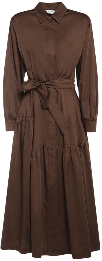 ワンピース S MAX MARA MUD POPLIN OLIMPIA SHIRT DRESS Max Mara Olimpia cotton poplin midi shirt dress - ShopStyle