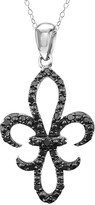 Thumbnail for your product : Stella Grace Sterling Silver 1/4-ct. T.W. Black Diamond Fleur-de-Lis Pendant