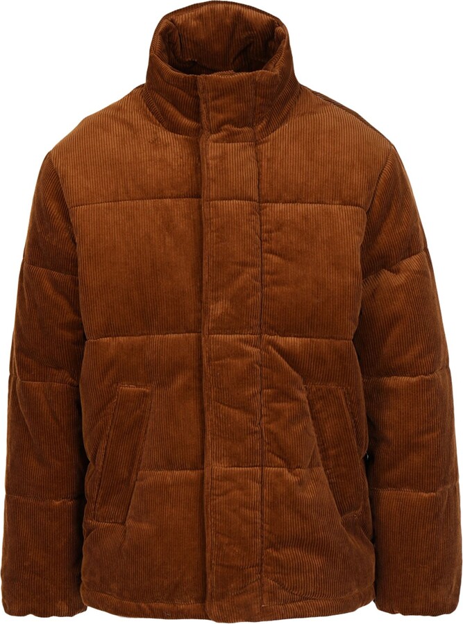Topman Rust Cord Puffer Down Jacket Brown - ShopStyle