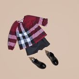Thumbnail for your product : Burberry Puff Sleeve Check Cotton Blouse