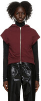 Thumbnail for your product : MM6 MAISON MARGIELA Burgundy Short Sleeve Full-Zip Sweatshirt