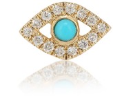 Thumbnail for your product : Sydney Evan Small Evil Eye 14kt gold single earring with turquoise and diamonds