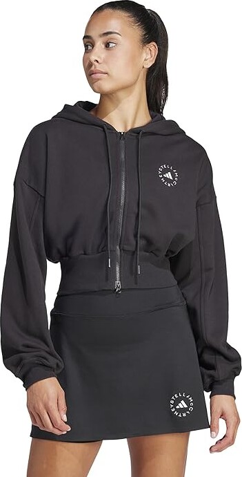 adidas by Stella McCartney Cropped Zipped Hoodie IN3637 Women's Sweatshirt Black : XL, Cotton