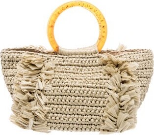 Carolina Santo Domingo Raffia Top Handle Bag