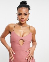 Thumbnail for your product : Vesper cut out midi dress in rose pink
