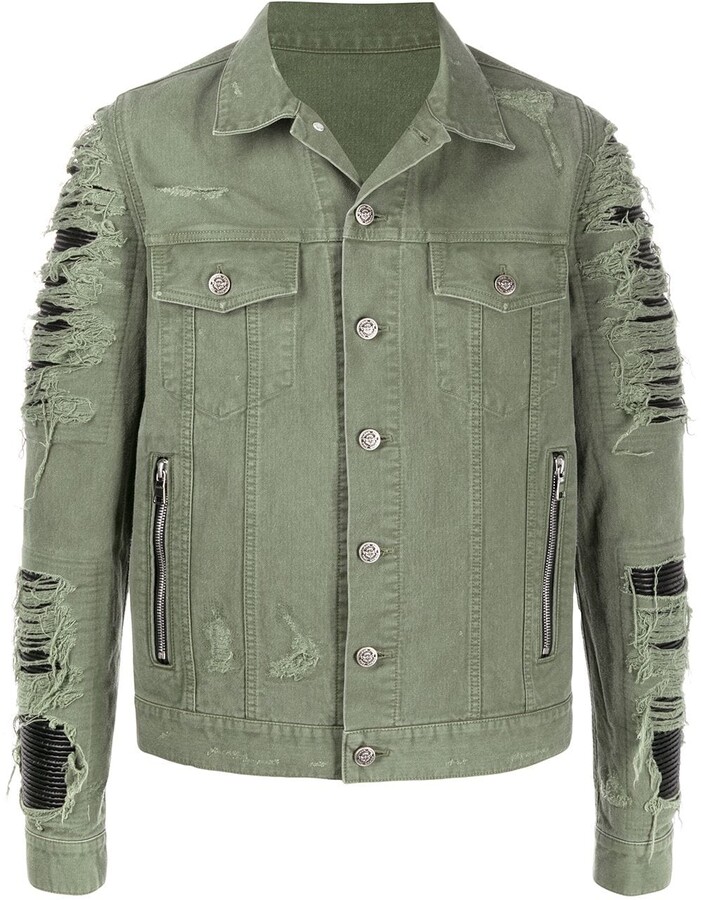 old khaki denim jacket