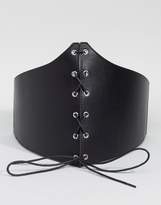 Thumbnail for your product : ASOS DESIGN Extra Wide Lace Up Corset Belt