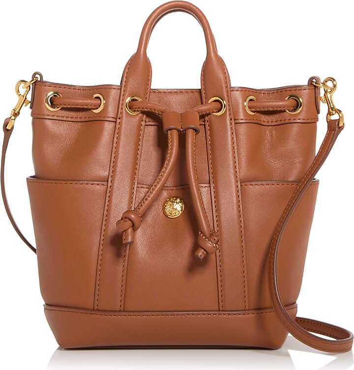 Veronica Beard Mini Goody Leather Bucket Bag