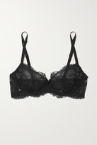 Thumbnail for your product : La Perla Brigitta Stretch Leavers Lace And Tulle Soft-cup Bra - Black
