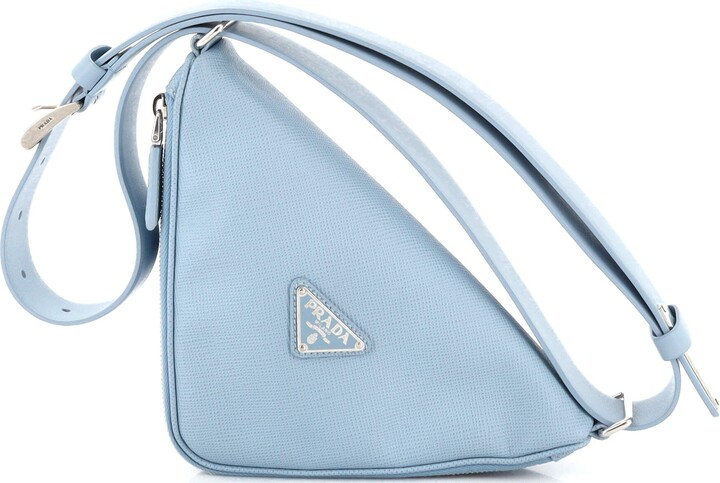 Prada Triangle Logo Zip Around Shoulder Bag Saffiano Leather - ShopStyle