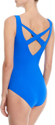 Chiara Boni La Petite Robe Clorinda Strappy Cutout V-Neck One-Piece Swimsuit