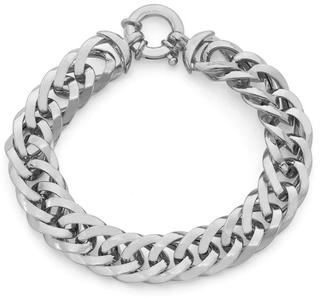 Tiara Sterling Silver Italian Hollow Curb Chain Bracelet