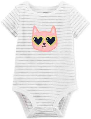 Carter's Striped Kitty Cotton Bodysuit, Baby Girls