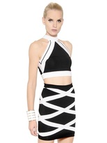 Thumbnail for your product : Balmain Stretch Viscose Knit Crop Top