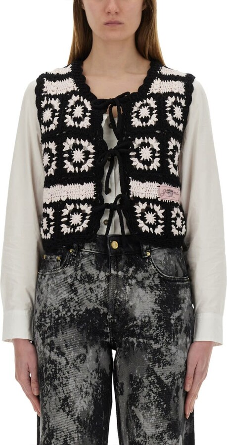 Ganni Crochet Knit Vest