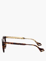 Thumbnail for your product : Gucci Engraved-frame Round Acetate Sunglasses - Brown