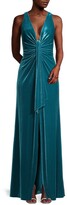 Thumbnail for your product : Aidan by Aidan Mattox Velvet V-Neck Sash Gown