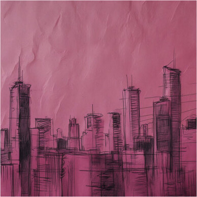 East Urban Home Pink City Skyline Shower Curtains Extra Long