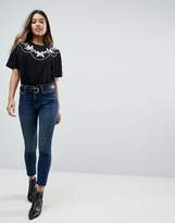 Thumbnail for your product : ASOS Design T-Shirt With Embroidered Yoke and Tassle Detail