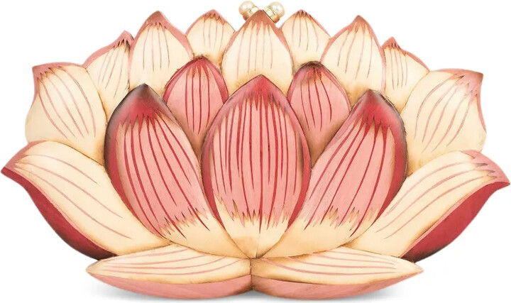 Silvia Furmanovich Lotus Flower Marquetry Clutch Bag