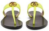 Thumbnail for your product : Gucci Gg Marmont Flat Leather Sandals - Womens - Yellow