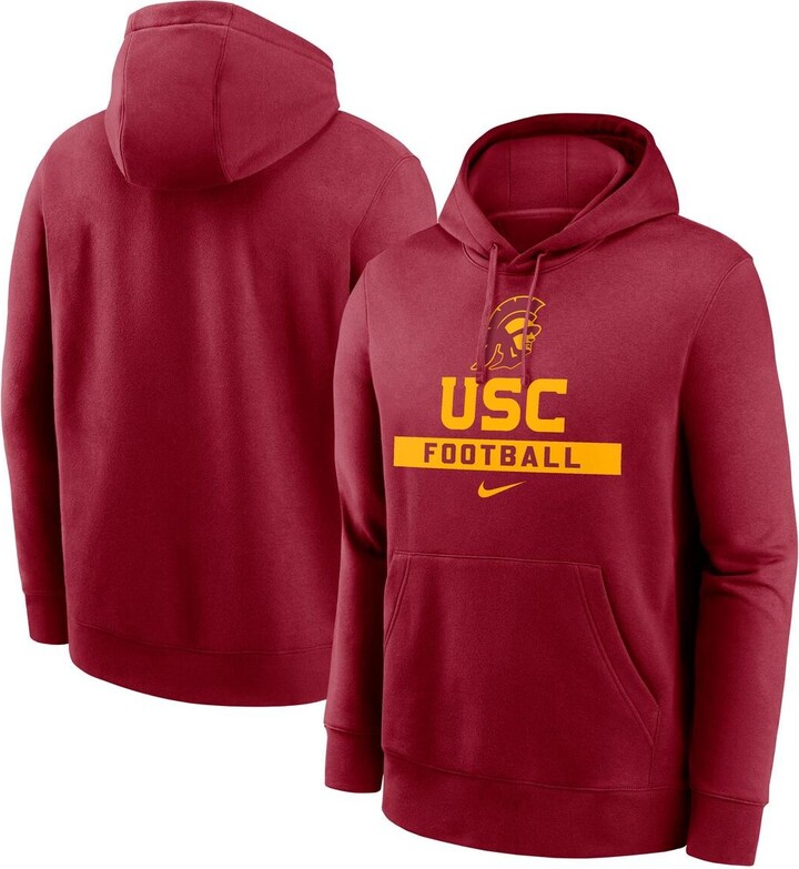 Nike Men's Cardinal Usc Trojans Football Stack Club Fleece Pullover Hoodie