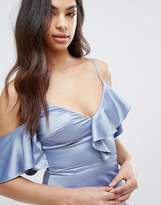 Thumbnail for your product : Rare London Frill Detail Dress With Double Thigh Split