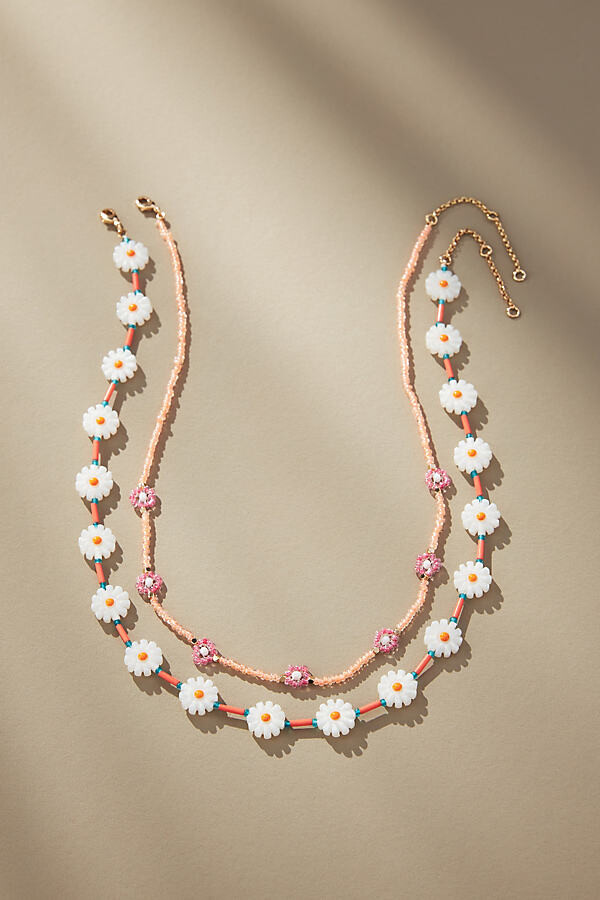 Fresh water Pearl beaded Daisy Necklace