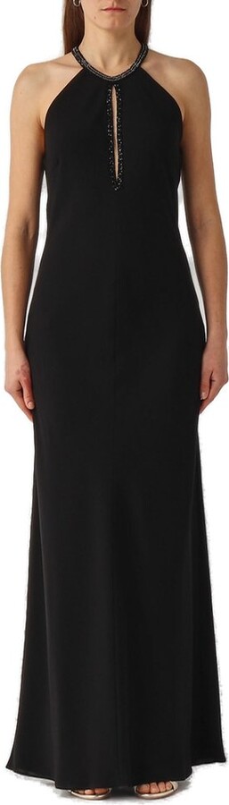 Studio Max Mara Fernet Halterneck Sleeveless Maxi Dress