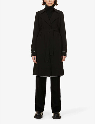 Theory Oaklane Belted Crepe Trench Coat, Theory Belted Crepe Trench Coat